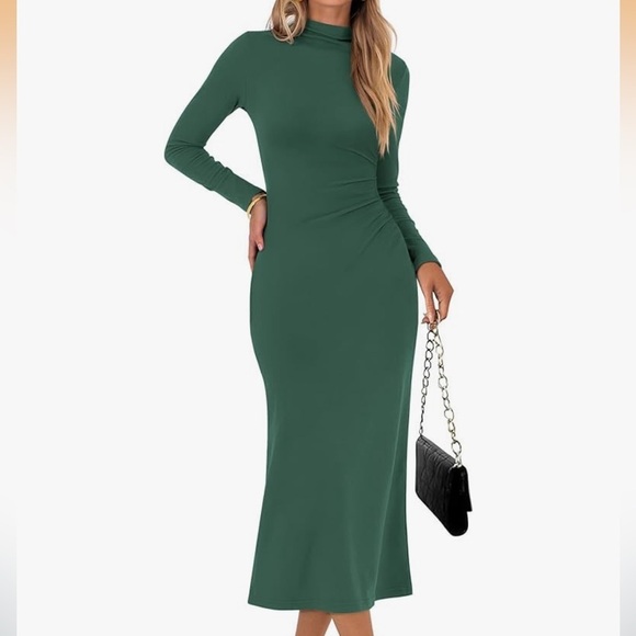 Dresses & Skirts - Elegant Green  bodycon Long Sleeve Dress